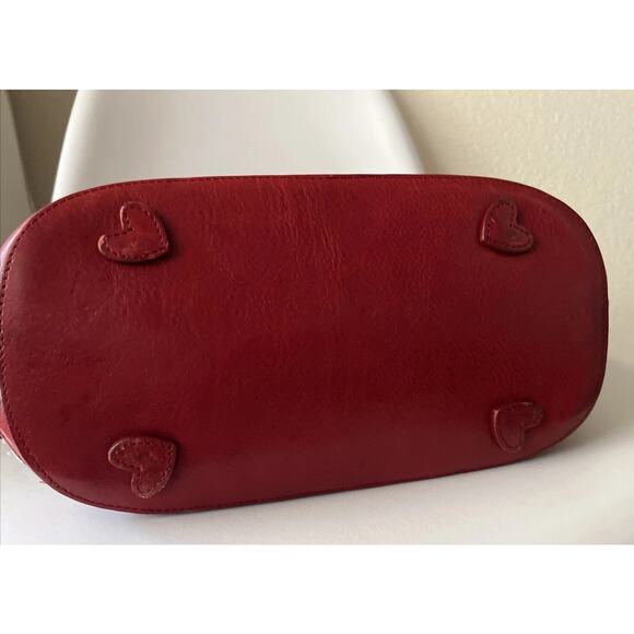 BRIGHTON Woven Red Leather Trim Tote Bag Heart Charm Paisley America RWB USA - Picture 7 of 16